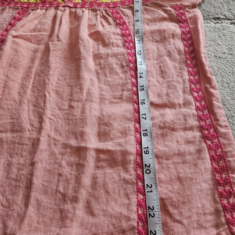 ivy jane Pink Cotton Blouse with Neon Yellow & Hot Pink Embroidery - Picture 4 of 7